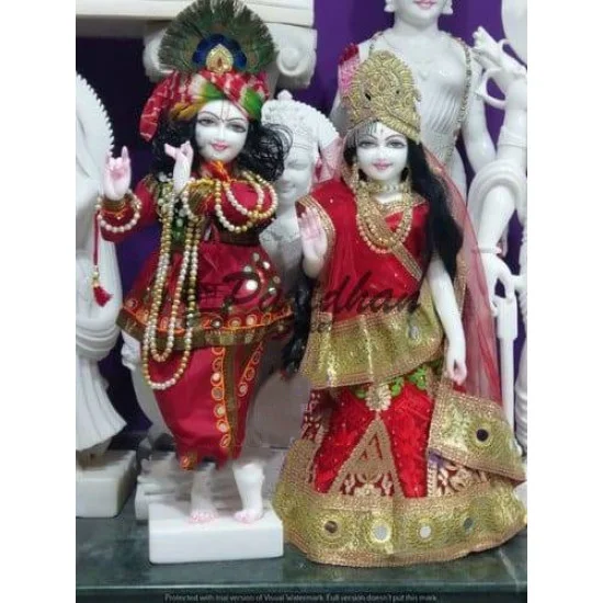 Iskcon Marble Deities Of Radha And Krishna Statue Exquisite Marble Pair