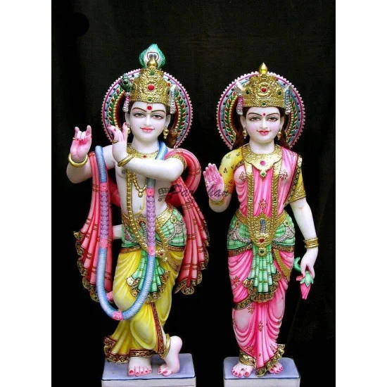 Handmade Marble Radha Krishna Pair Statue | Radha Krishna Murti for ...