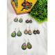 Hand Painted Pan Silver oxidised Hook Earrings - Officer Wear Earrings 