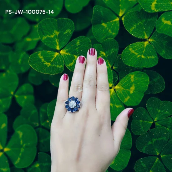 92% Modern Dark Blue Stone Men Silver Ring, Weight: 5 G, 20.5 mm at Rs  275/piece in Meerut